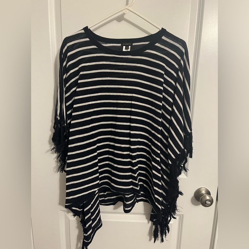 Navy Stipe Talbots Top